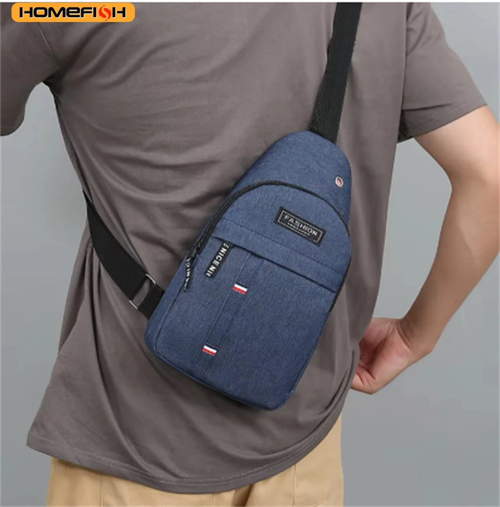 Men'S One Shoulder Crossbody Chest Bag, Large Capacity Fashion Small Shoulder Bag, Outdoor Sports Casual Daypack